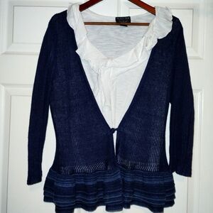 Ladies Sweater and ruffle top size medium